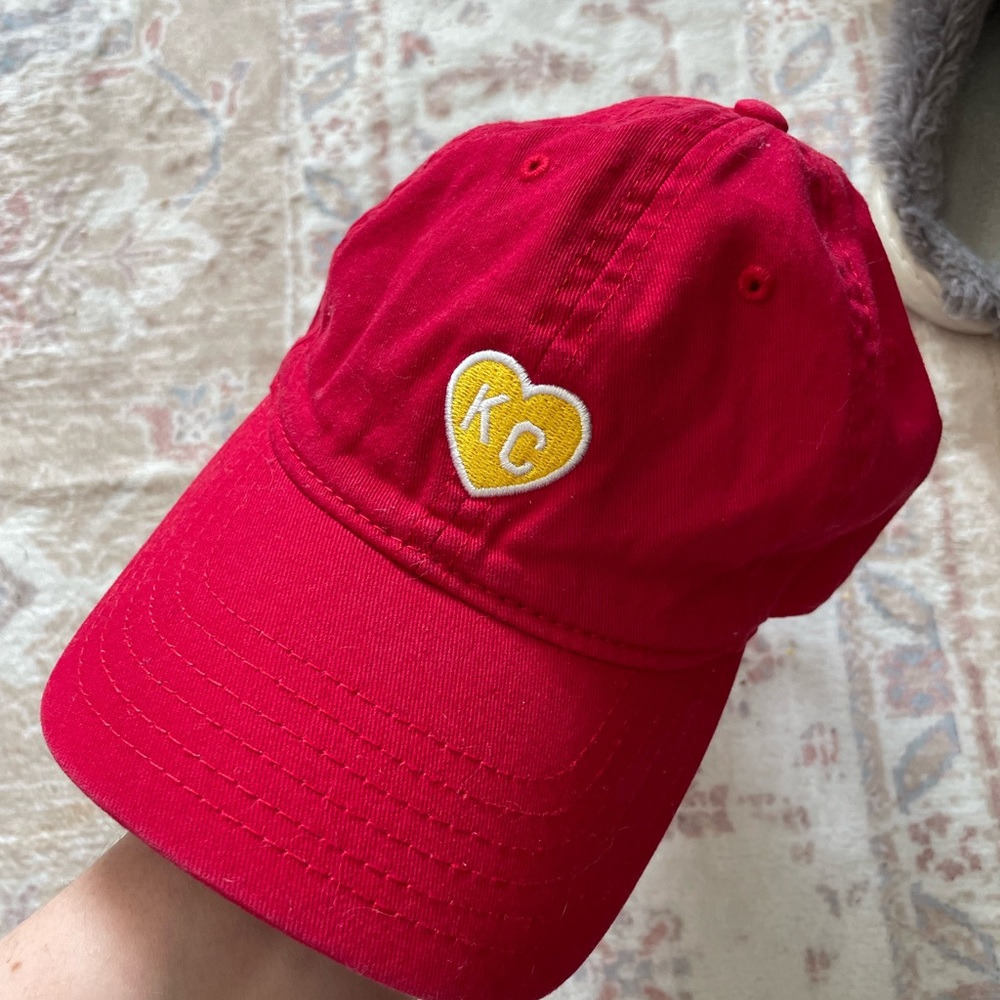 Red Cap with KC Yellow Heart Patch